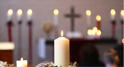 candles in a chapel