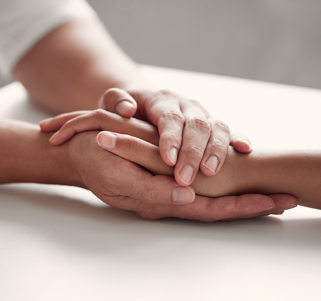 two hands touching