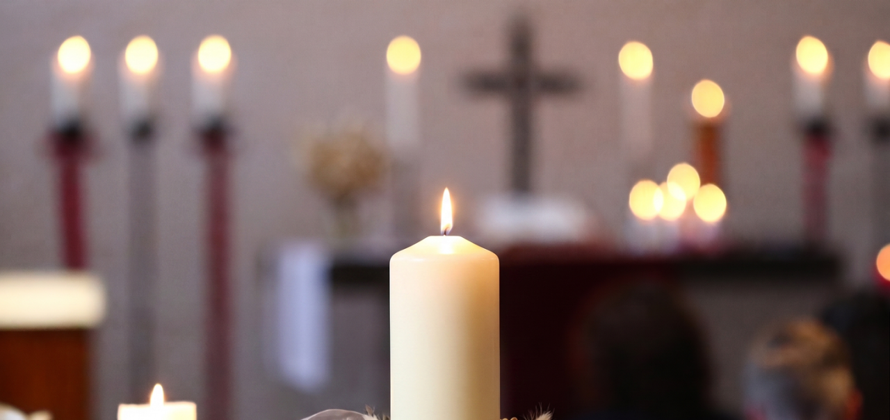 candles in a chapel