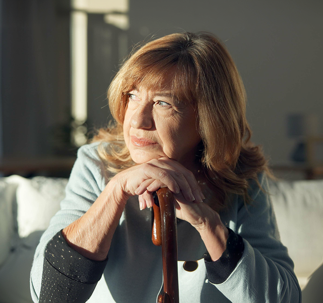 woman looking outside