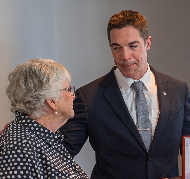 Narooma District funeral director with a woman