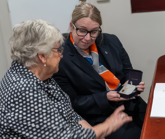 Narooma District funeral director helping a woman